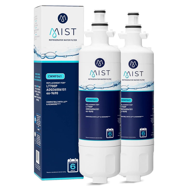Mist فلتر مياه ثلاجة Mist ADQ36006101 بديل لـ LG LT700P، ADQ36006102، Kenmore 469690، ثلاجة LFX25978SB - معتمد من NSF 42 - عبوة 2 - Image 1